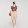 Gestreifter Polo-Pullover mit V-Ausschnitt