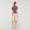 Gestreifter Polo-Pullover mit V-Ausschnitt