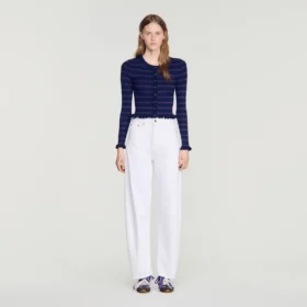 Gestreifter Strickcardigan