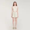 Gestreiftes Crop-Top mit Strasssteinen