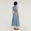 Gestreiftes Maxikleid mit Lederlasche