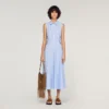 Gestreiftes Midi-Kleid aus Baumwolle