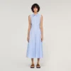 Gestreiftes Midi-Kleid aus Baumwolle