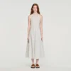 Gestreiftes Midi-Kleid aus Baumwolle