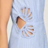 Gestreiftes Midi-Kleid aus Baumwolle
