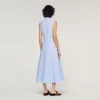 Gestreiftes Midi-Kleid aus Baumwolle