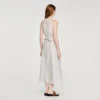 Gestreiftes Midi-Kleid aus Baumwolle