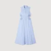 Gestreiftes Midi-Kleid aus Baumwolle