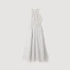 Gestreiftes Midi-Kleid aus Baumwolle