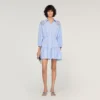 Gestreiftes Mini-Baumwollkleid