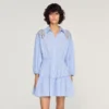 Gestreiftes Mini-Baumwollkleid