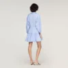 Gestreiftes Mini-Baumwollkleid