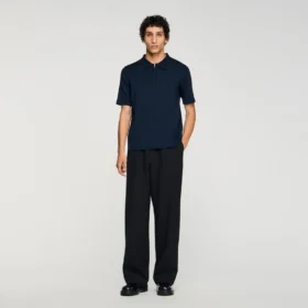 Gestricktes Poloshirt mit Reissverschlusskragen