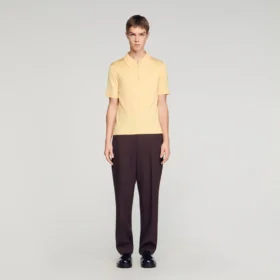 Gestricktes Poloshirt mit Reissverschlusskragen