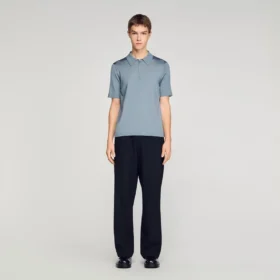 Gestricktes Poloshirt mit Reissverschlusskragen