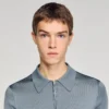 Gestricktes Poloshirt mit Reissverschlusskragen