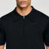 Gestricktes Poloshirt mit Reissverschlusskragen