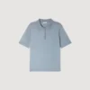 Gestricktes Poloshirt mit Reissverschlusskragen