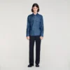 Hemd aus Baumwolle und Leinen im Jeans-Look