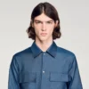 Hemd aus Baumwolle und Leinen im Jeans-Look