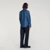 Hemd aus Baumwolle und Leinen im Jeans-Look