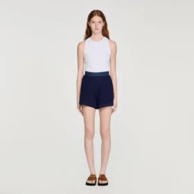 Hochtaillierte Shorts im Häkel-Look