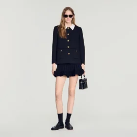 Jacke mit abnehmbarem Kontrastkragen
