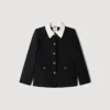 Jacke mit abnehmbarem Kontrastkragen