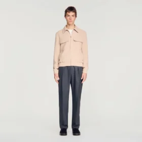 Jacke mit Reissverschluss und Waffelstruktur