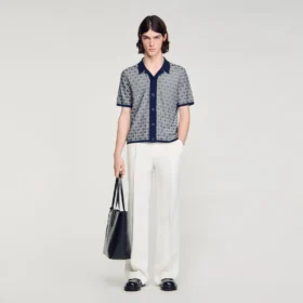 Jacquard-Hemd mit quadratischem Kreuzmuster