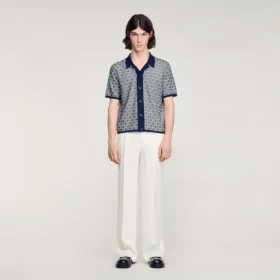 Jacquard-Hemd mit quadratischem Kreuzmuster