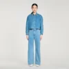 Jeans-Hemd mit Strasssteinen