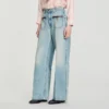 Jeans mit geradem Bein und Lederdetails