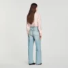 Jeans mit geradem Bein und Lederdetails