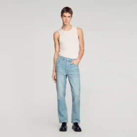 Jeans mit Regular-Fit und «Square Cross»-Muster