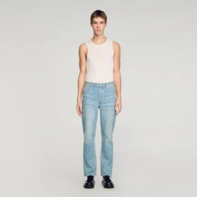 Jeans mit Regular-Fit und «Square Cross»-Muster