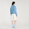 Jeansjacke mit Rippbündchen