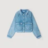 Jeansjacke mit Rippbündchen