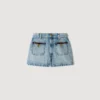 Jeansshorts mit Lederdetails