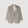 Karierte Wolljacke mit Brosche
