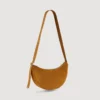 Kleine Hobo-Tasche aus Spaltleder mit Reissverschluss