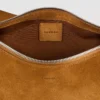 Kleine Hobo-Tasche aus Spaltleder mit Reissverschluss