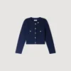 Kurze Strickjacke aus Rippstrick