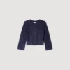 Kurze Strickjacke mit Strassverzierung