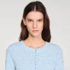 Kurzer, mit Perlen bestickter Cardigan