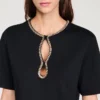 Kurzes T-Shirt mit Strasssteinen