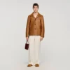 Lammlederjacke mit Knopfleiste