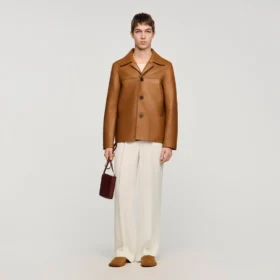Lammlederjacke mit Knopfleiste