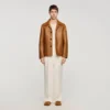 Lammlederjacke mit Knopfleiste