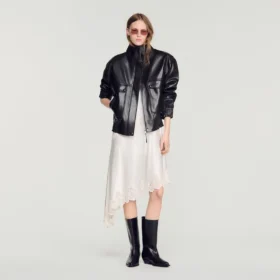 Lederjacke mit Stehkragen